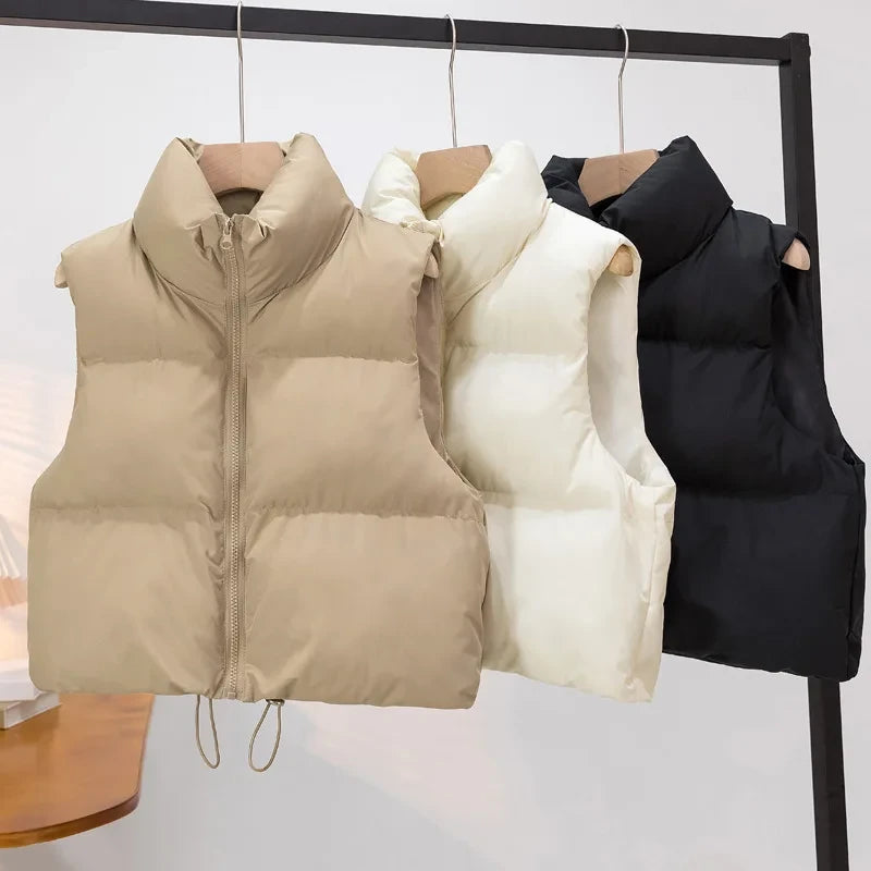 Quilted Stand Collar Down Vest