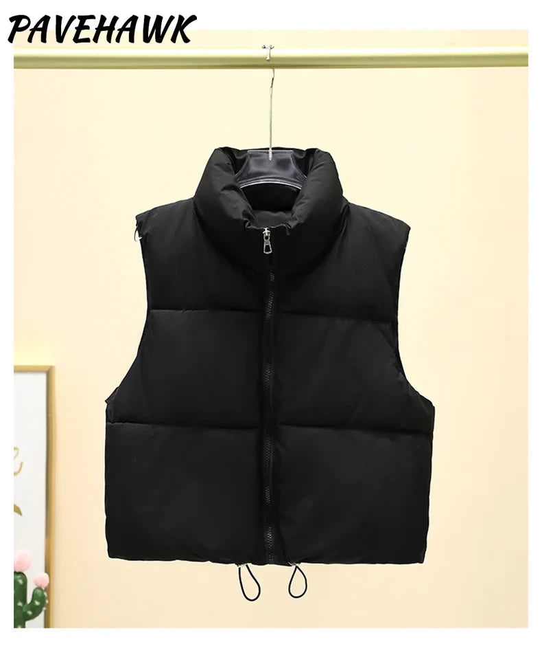 Quilted Stand Collar Down Vest