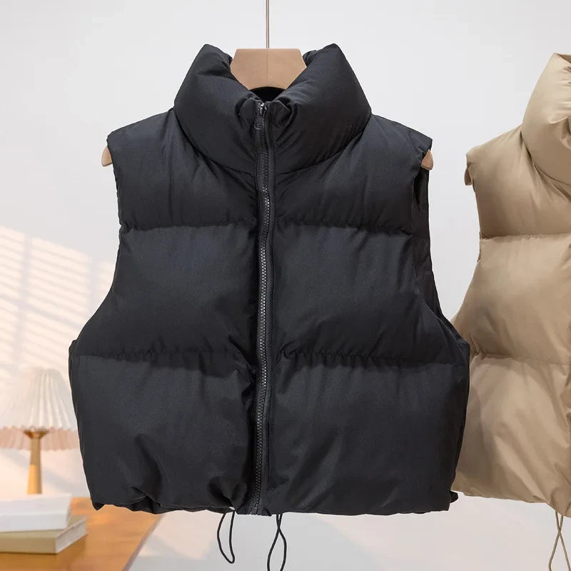 Quilted Stand Collar Down Vest