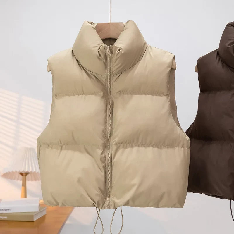Quilted Stand Collar Down Vest
