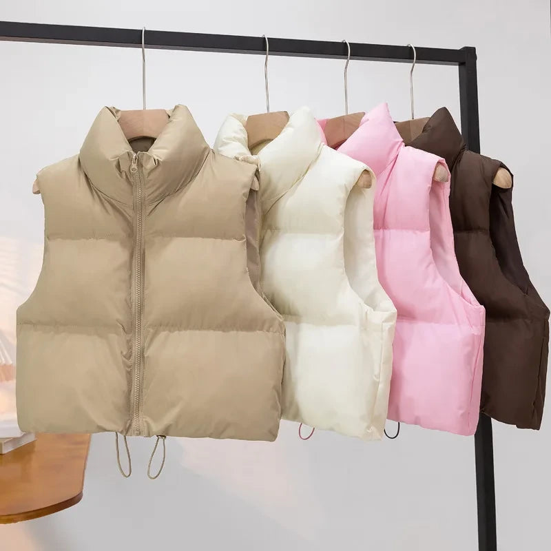 Quilted Stand Collar Down Vest