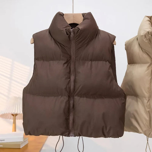 Quilted Stand Collar Down Vest