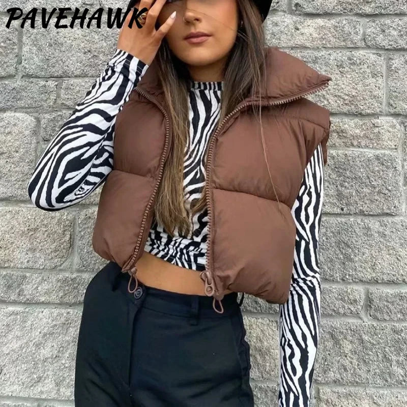 Quilted Stand Collar Down Vest